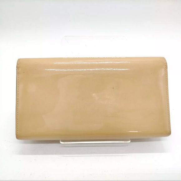 AUTH LOUIS VUITTON Portefeiulle Tan Patent Leather Louise Wallet Clutch - Picture 2 of 9